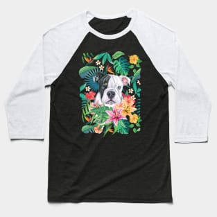 Tropical Tri Color English Bulldog Baseball T-Shirt